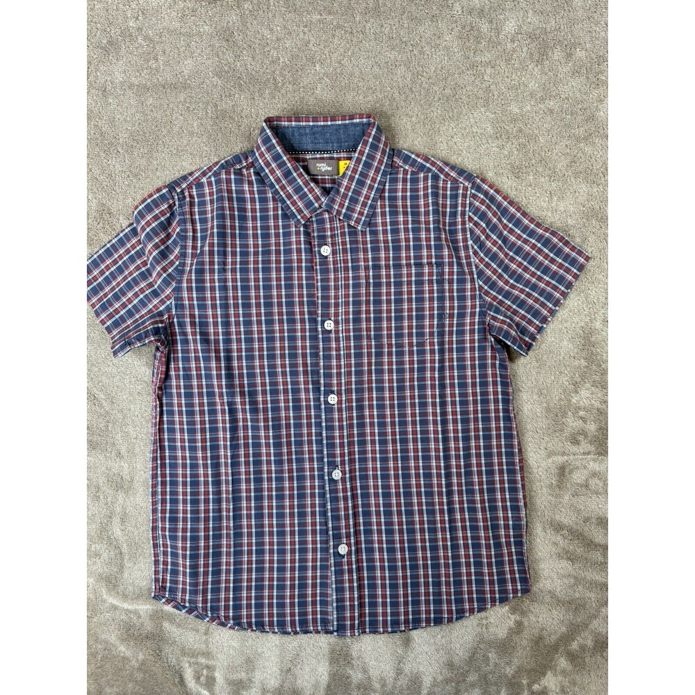 Rumi + Ryder Short Sleeved Teill Button Down for Boys M8-10